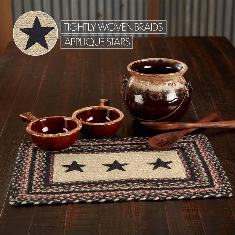 Colonial Star Jute Rect Placemat 12x18