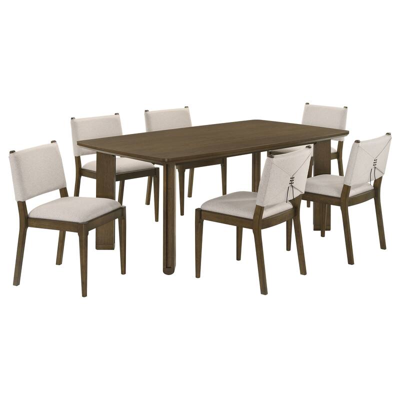 Ottowa 7-Piece Rectangular Wood Dining Room Table Set Brown