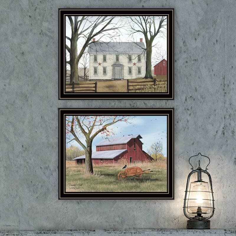 2-Piece Framed Wall Art Set - Early American Homestead, Black Frame