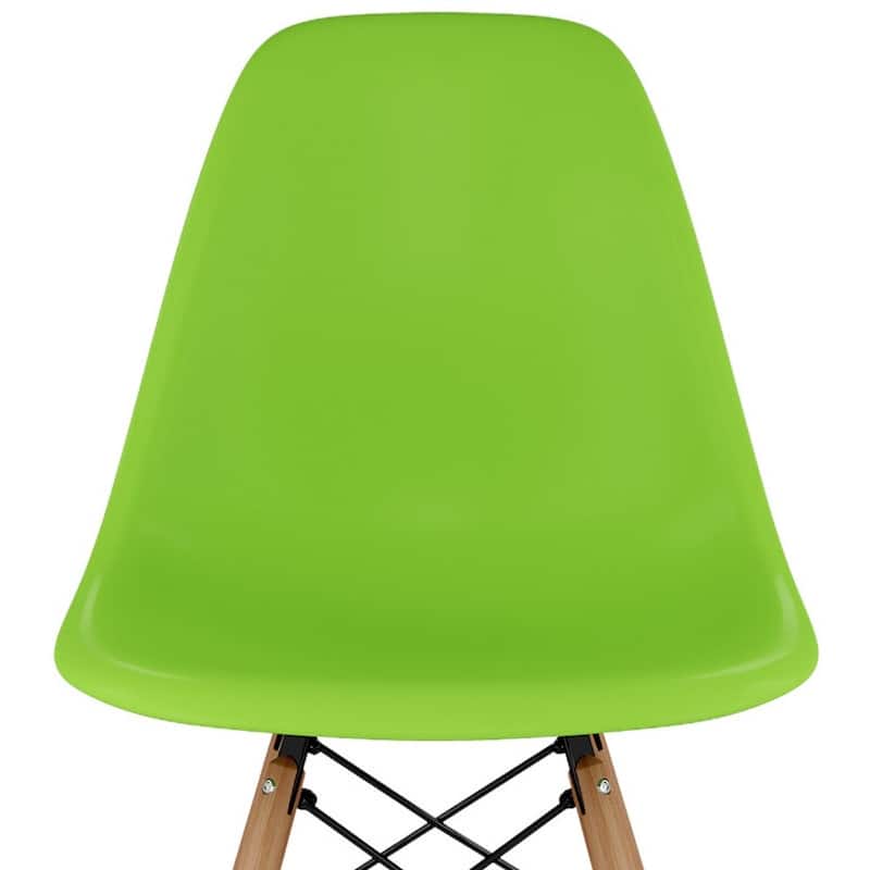 HomeRoots 28" Green And Brown Heavy Duty Plastic And Solid Wood Counter Height Bar Chair