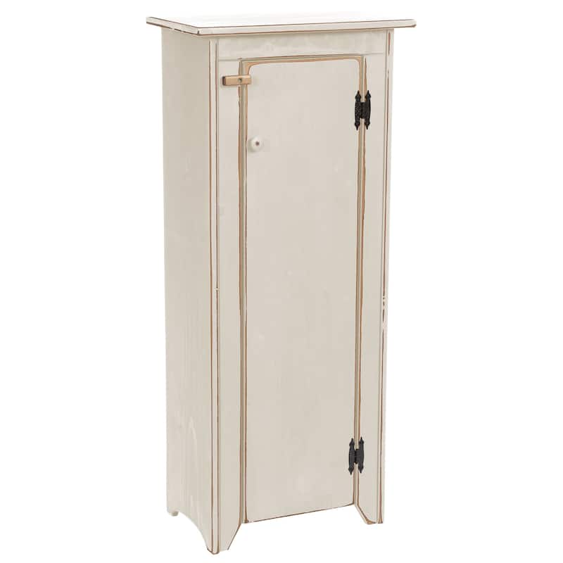 Amish Made Pine 48" Jelly Cupboard Storage Cabinet - Antique White