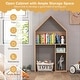 preview thumbnail 6 of 11, Costway Kids House-Shaped Table & Chair Set Wooden Toy Organizer - See Details