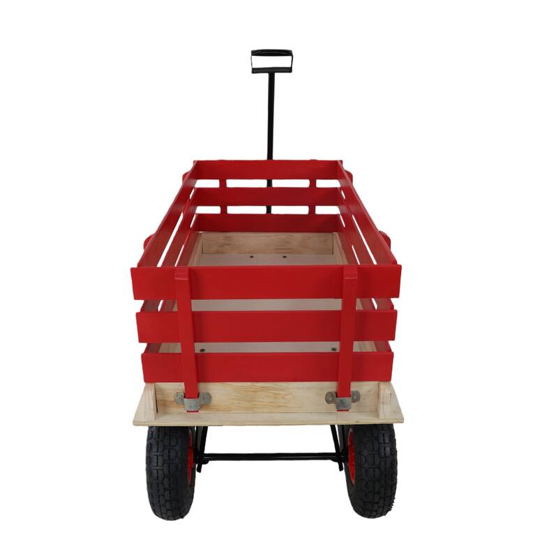 Children's and garden wooden carriages, all-terrain rubber inflatable wheelers, outdoor games, courtyard transportation