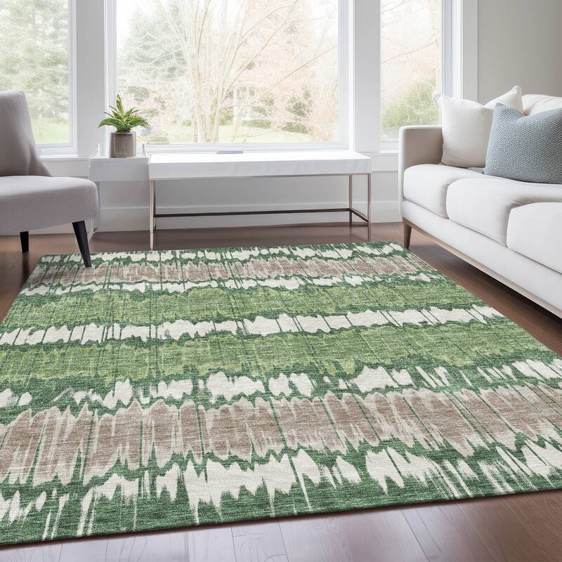 Machine Washable Indoor/ Outdoor Chantille Abstract Ombre Rug