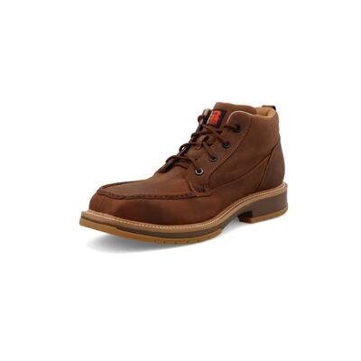 Wrangler Work Boots Mens Leather Lace Square Cinnamon KMQN003