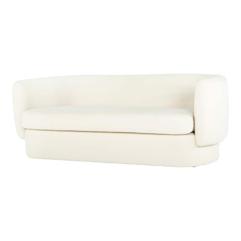 Aurelle Home Modern Fuzzy Upholstered Sofa - White