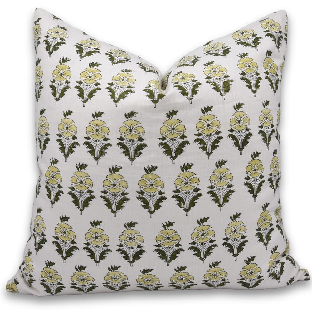 Linen Bohemian Block print pillow Cover- Mormukut