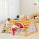 preview thumbnail 3 of 6, 5-in-1 Jungle Gym Wooden Wall Climber Playground with Slide Rock Wall Rope Perfect for Kids' Rooms - 73" x 57" x 24" (L x W x W)