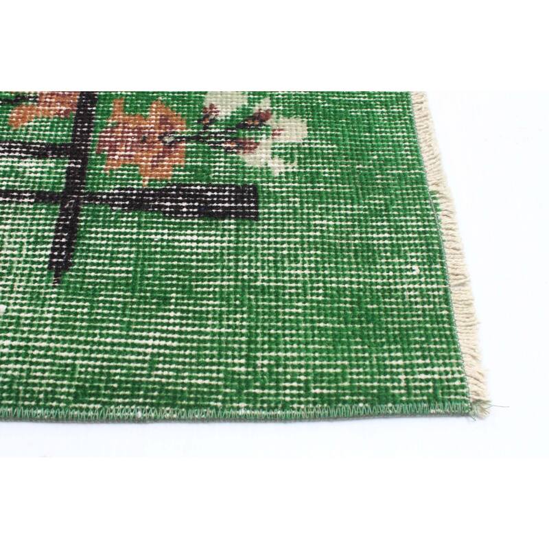 ECARPETGALLERY Hand-knotted Melis Vintage Green Wool Rug - 6'10 x 10'6