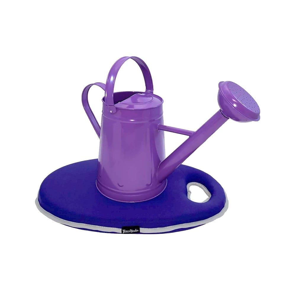 1.2 Gallon Traditional Metal Watering Can with 20"L x 12.25"W Memory Foam Kneeling Cushion