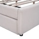 preview thumbnail 16 of 32, Eye-catching Design Teddy Fleece Upholstered Platform Bed with Twin XL Trundle, LED Light, Queen Size