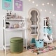 preview thumbnail 8 of 7, RiverRidge Kids Art Table Desk with Ladder Shelf and Open Storage Shelf for Playroom - White
