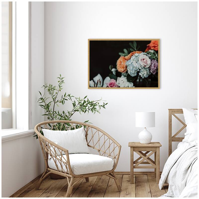 Kate and Laurel Sylvie Hydrangea Crush Framed Canvas by Alicia Abla