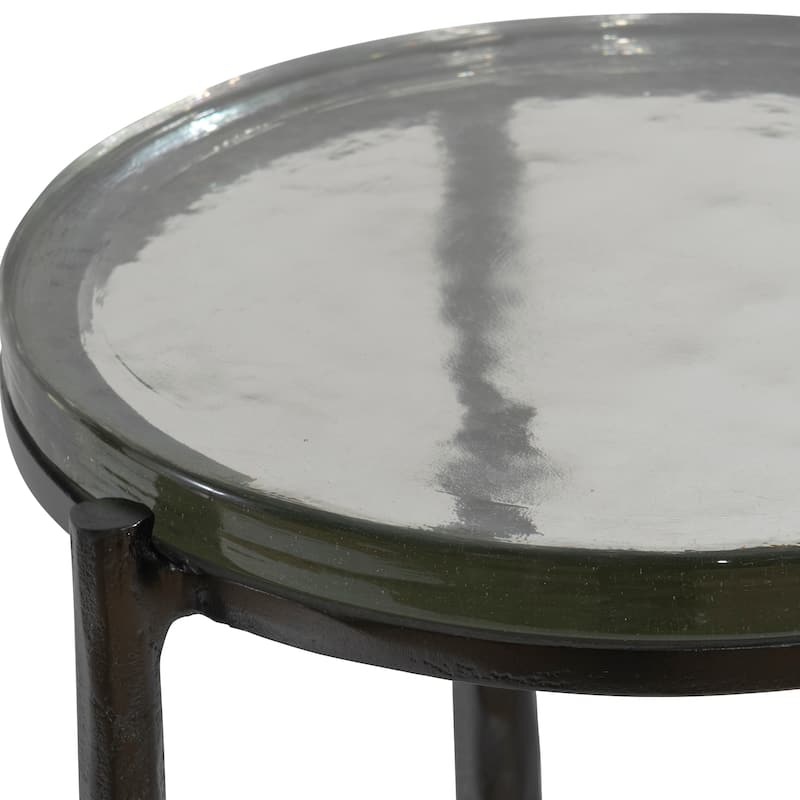Uttermost Eternity Iron & Glass Accent Table - 12 W X 22.5 H X 12 D (in)