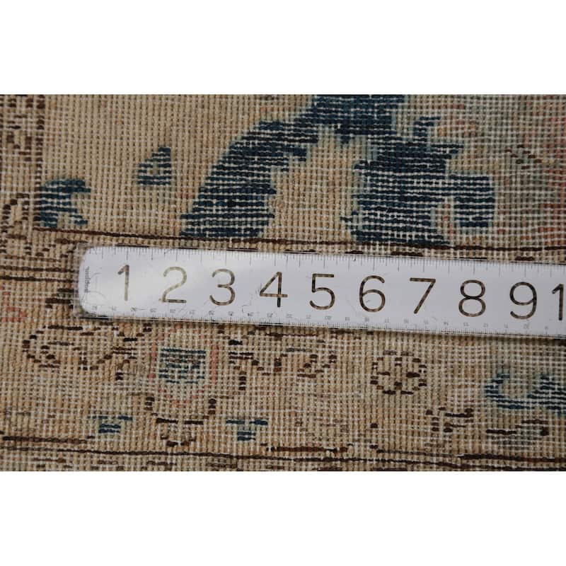 Hand Knotted Oriental 100% Wool Carpet Transitional All-Over Beige & Ivories Oushak Runner Rug - 11' 7'' X 2' 10''