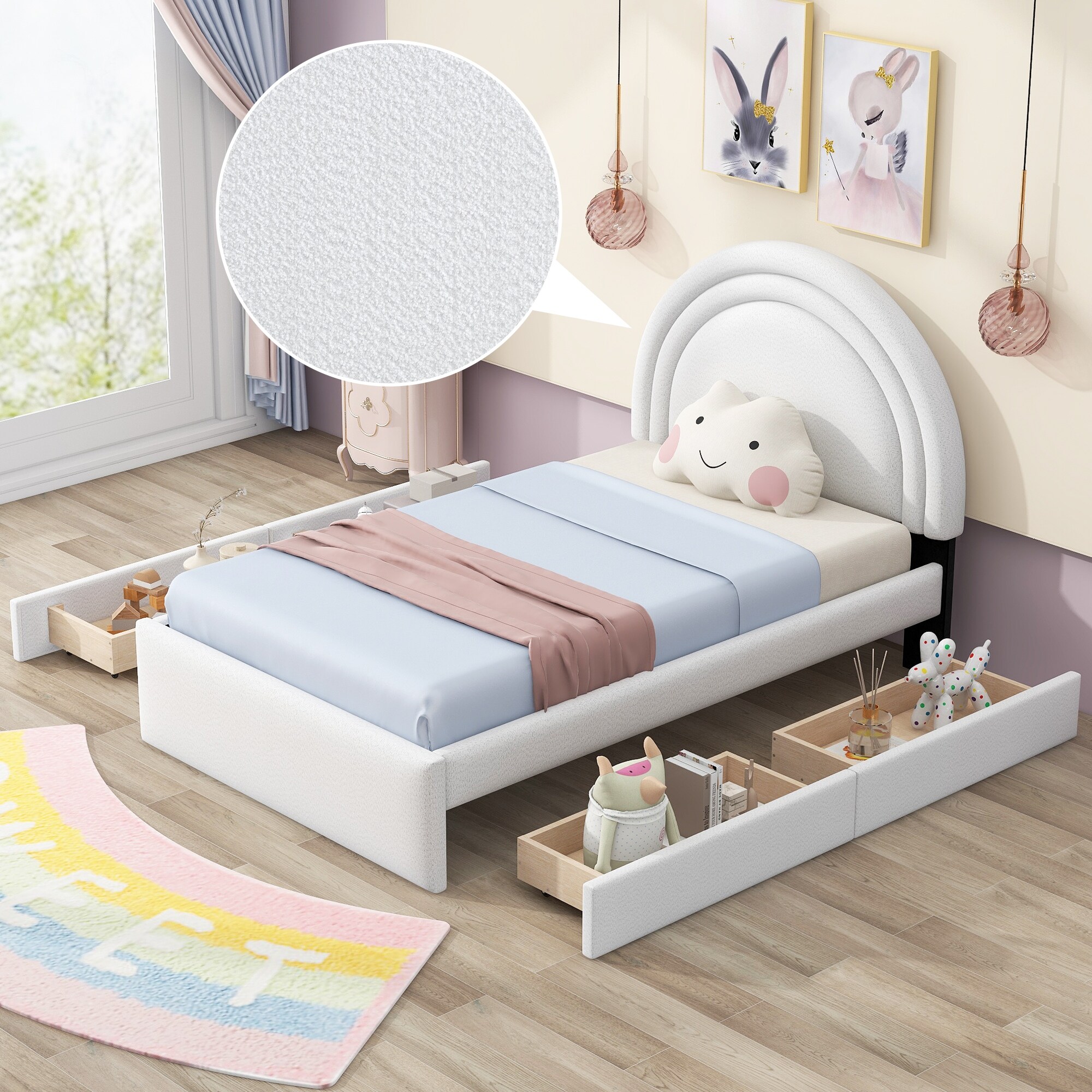 Mecor round outlet led bed