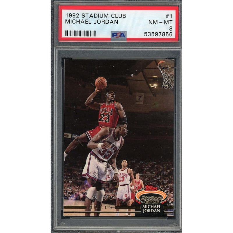 Michael Jordan 1992 Stadium Club Basketball Card #1 Graded PSA 8 - 8'6" x 11'6"