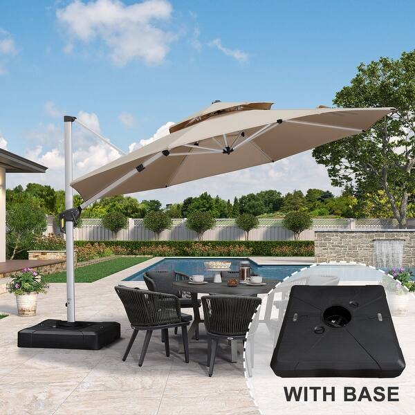 12 foot round patio umbrella ft 360 Rotation Aluminum Large Cantilever Expand your shade and elevate your outdoor comfort with our versatile 12FT Round Patio Umbrella Costway 12 ft Patio Umbrella