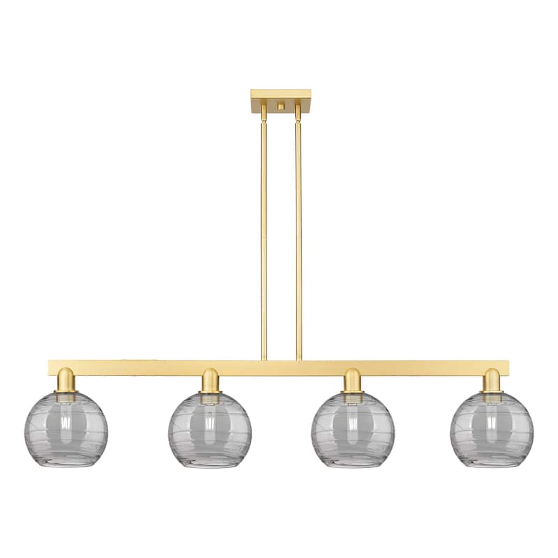 Innovations Lighting Endless Possibilities Arcadia - Athens Deco Swirl - 4 Light 51" Stem Hung Island Light - Satin Gold