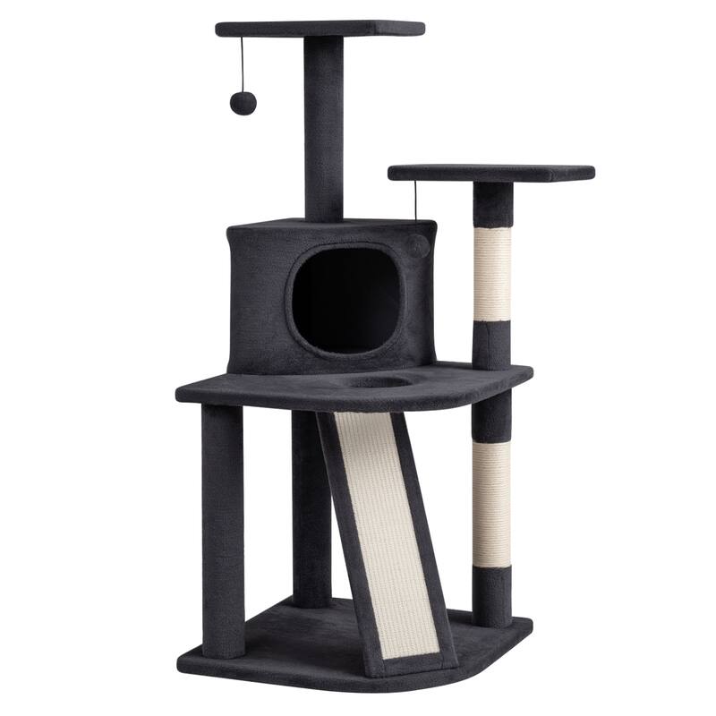 Gymax Cat Tree Multi-Level Cat Tower w/ Top Perches & Cozy Condo
