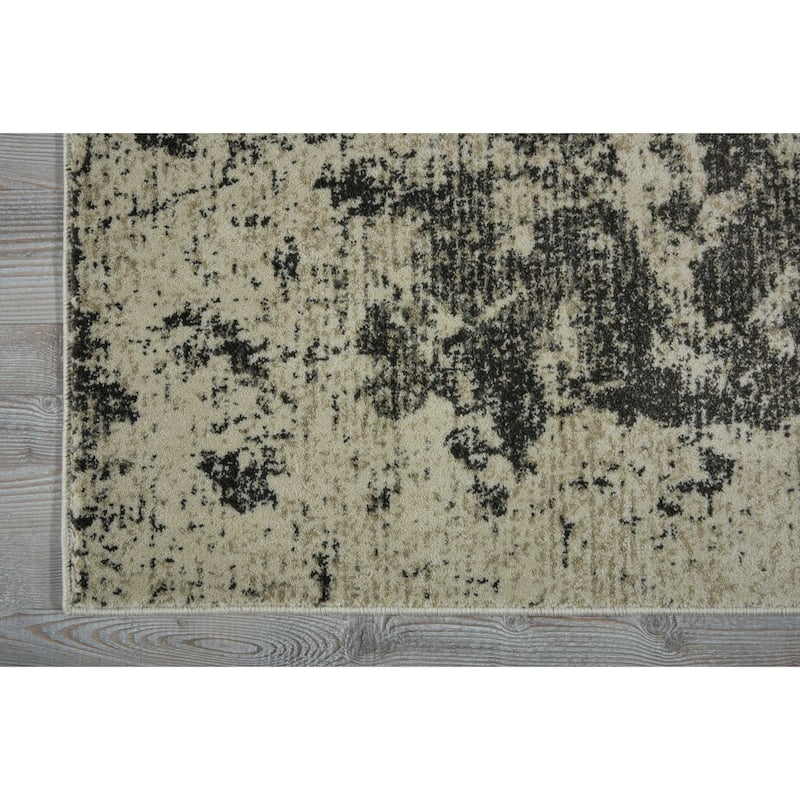 Nourison Maxell Modern Abstract Ombre Grey Ivory Area Rug