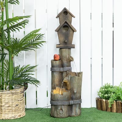 Outsunny Outdoor Fountain with Birdhouse