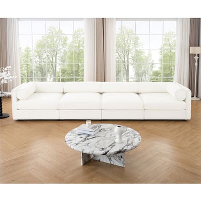 GDFStudio - Oberon Chenille 4-Seater Sofa With Storage Seat