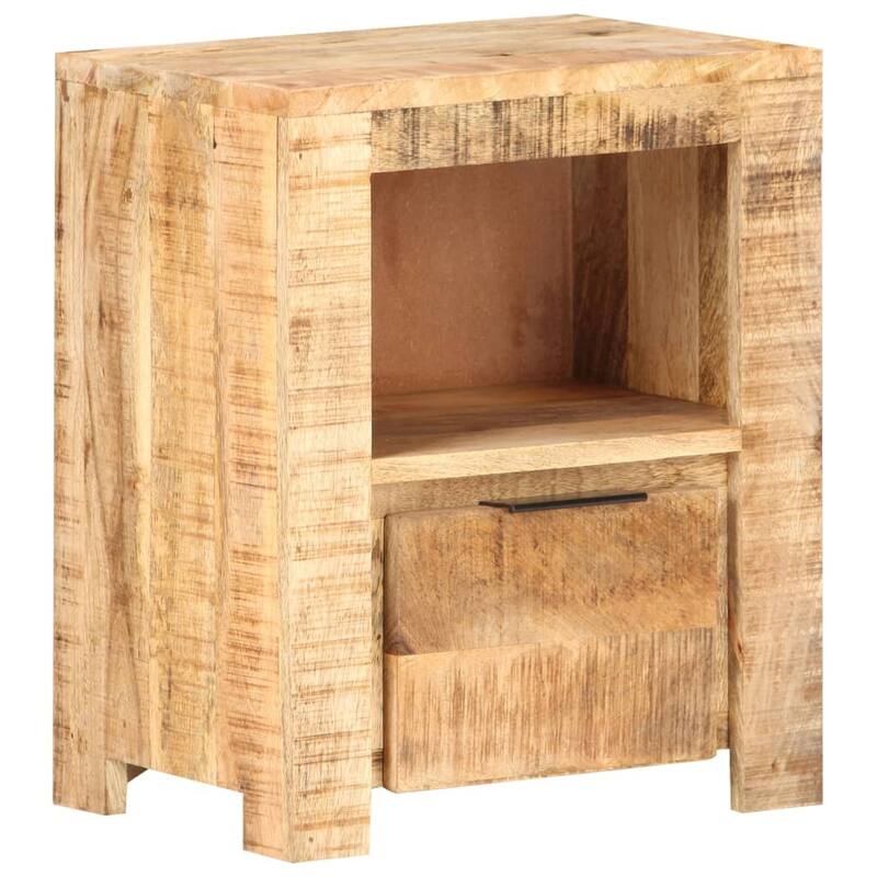 vidaXL Bedside Cabinet 15.7"x11.8"x19.7" Rough Mango Wood