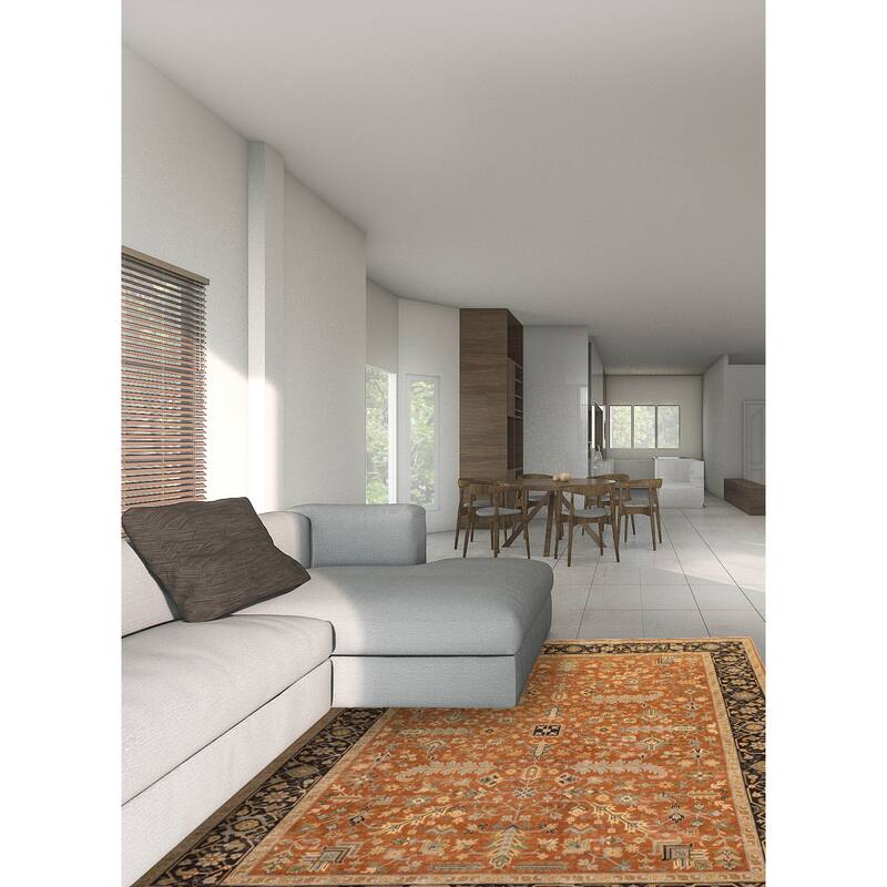 ECARPETGALLERY Hand-knotted Jamshidpour Copper Wool Rug - 8'11 x 11'10