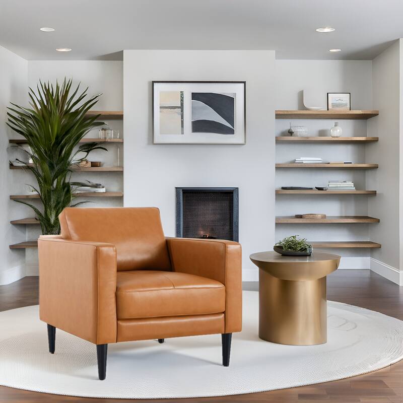 Premium Cowhide Leather Chair With High Density Cushions and Large Seating Space