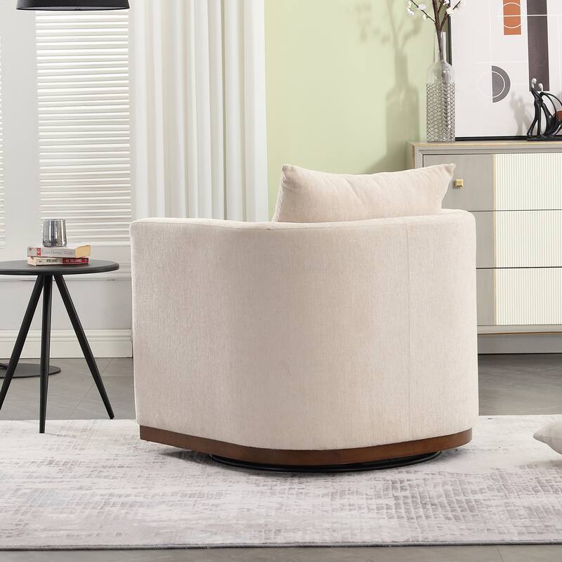 Swivel Barrel Chair, Round Accent Sofa Chair for Living Room, 360 Degree Swivel Barrel Club Chair, Leisure Arm Chair
