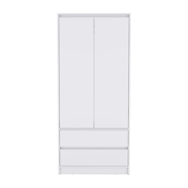 3 Piece Bedroom Set, Nightstand + Dresser+ Armoire - White