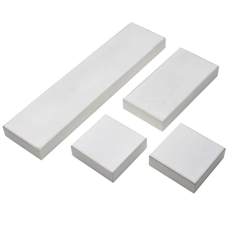Melannco Set of 4 White Veneer Chunky Wood Shelves