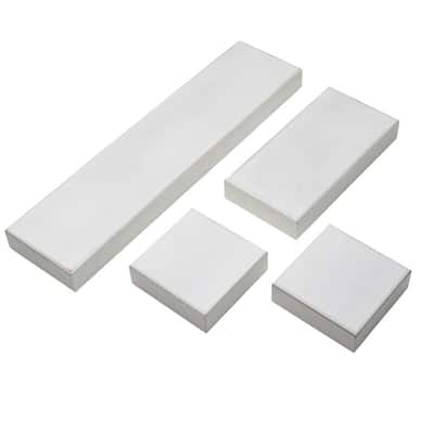 Melannco Set of 4 White Veneer Chunky Wood Shelves