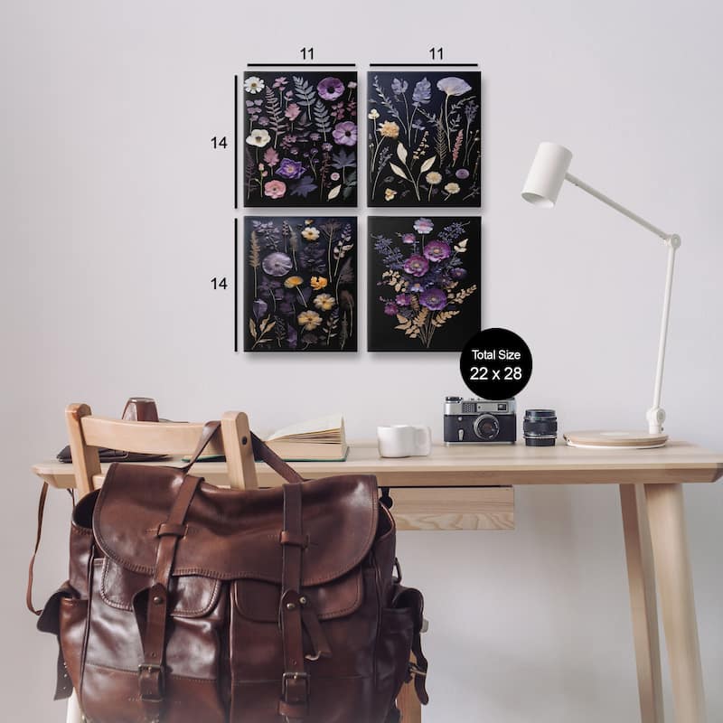 Stupell Dimensional Cottage Flower Sprigs Canvas Wall Art Design By Heidi Kuntz (Set of 4)