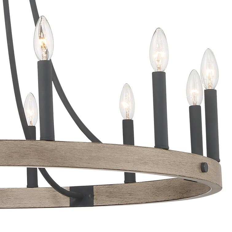 Acroma 12-light Acroma 12-light 34In Farmhouse Modern Wagon Wheel Chandelier - N/A