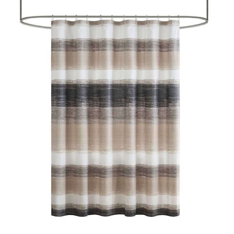 Madison Park Essentials Barret Stripe Print Shower Curtain