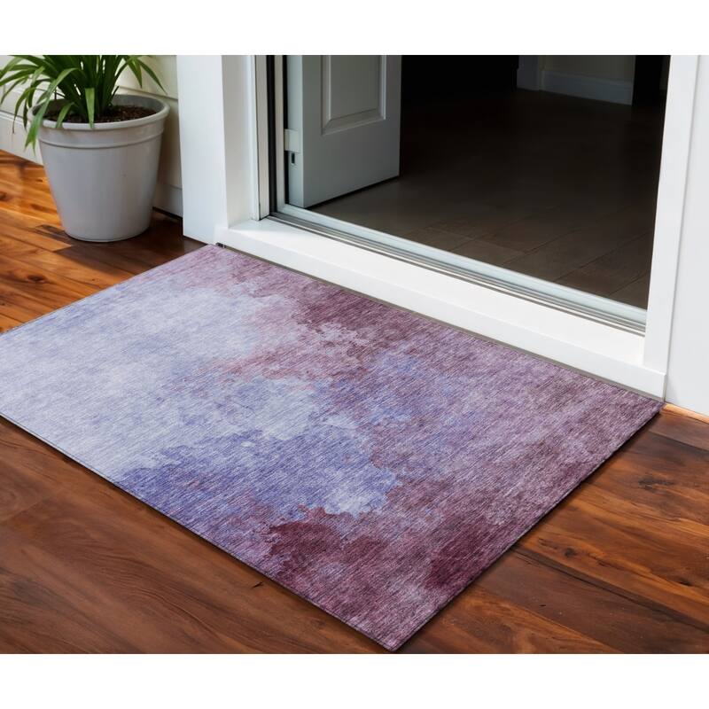HomeRoots Abstract Transitional Rectangle Outdoor Rug - 3' x 5'