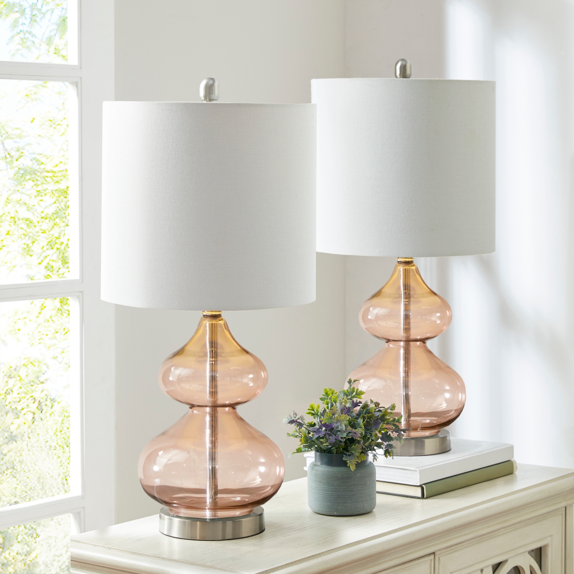 Rose gold bedside lamp deals