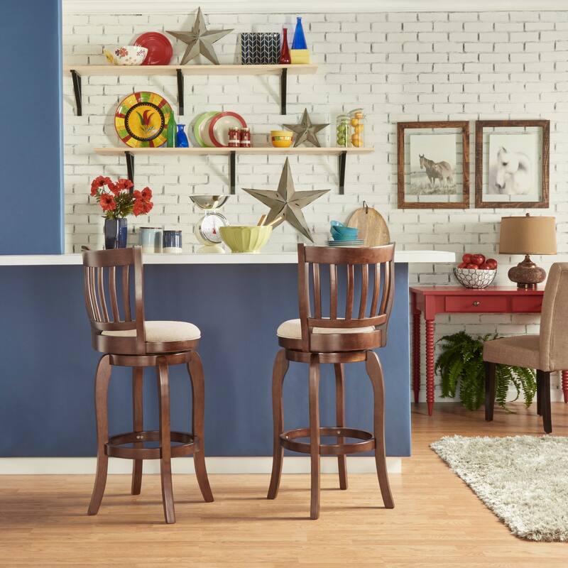 Ali Modern Linen 29-inch High Back Bar Stool Swivel by iNSPIRE Q Classic