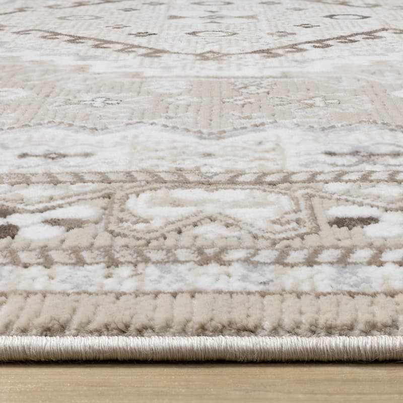 London Collection - Beige/Cream Traditional Area Rug