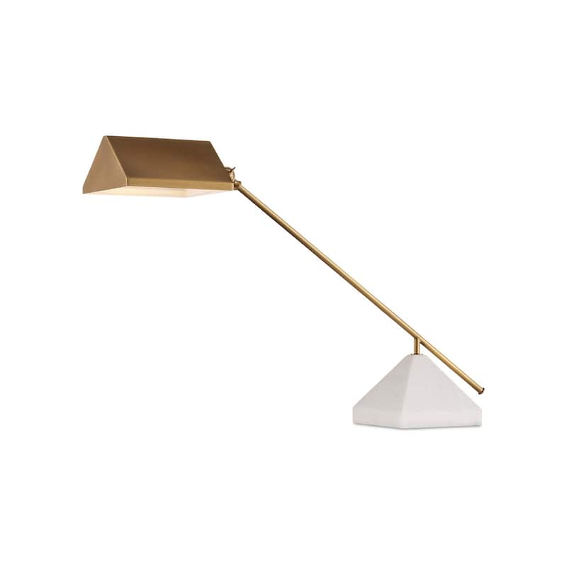 Currey & Company Repertoire Brass Desk Lamp - 20.25"h x 31"w x 8"d