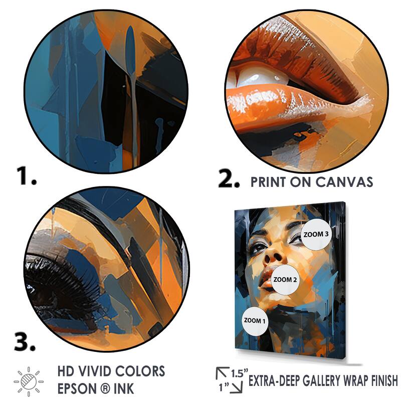 Designart "Azure Aaliyah Portrait" Celebrity Wall Art