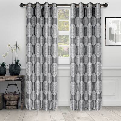 Superior Elegant Marmore Jacquard Grommet Curtain Panel (Set of 2)