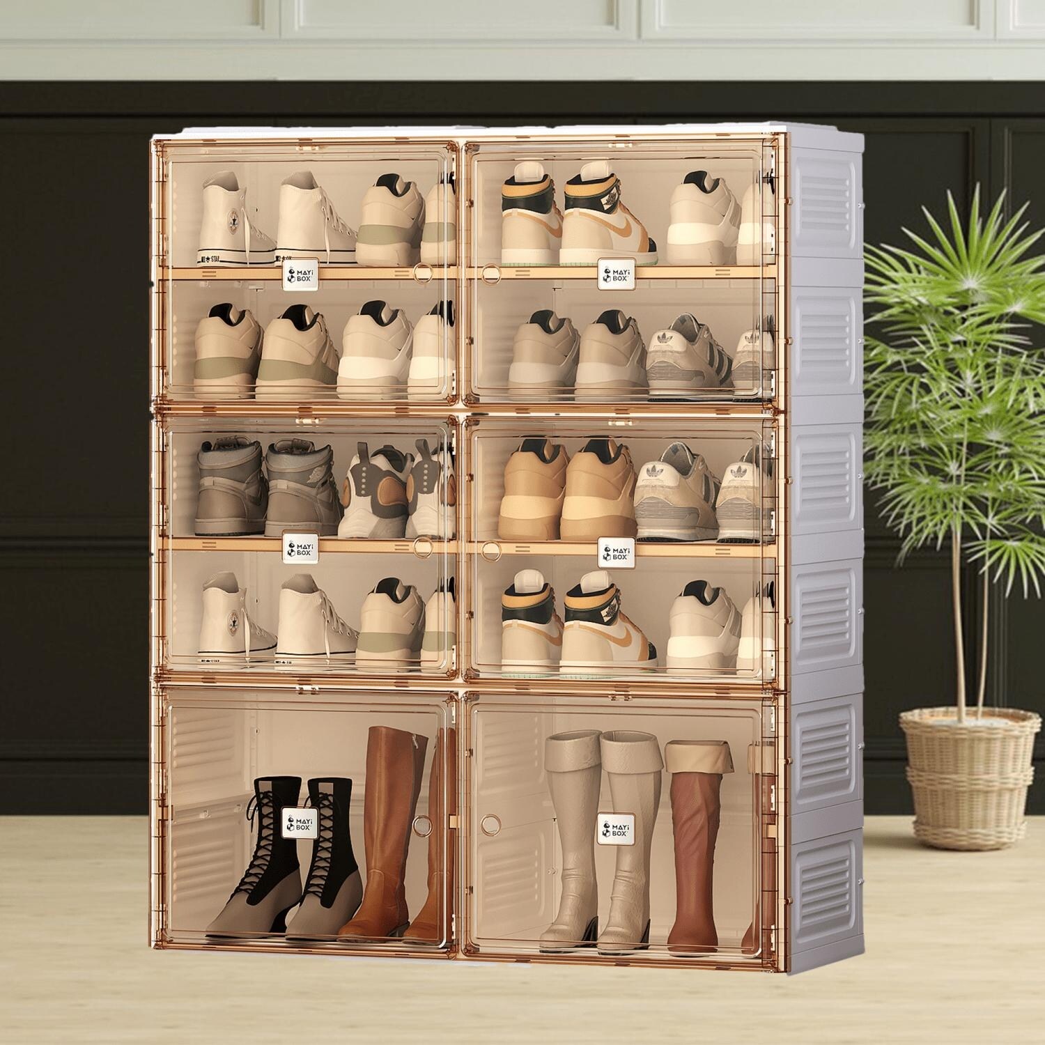 Multi-Function Portable Shoe Storage Box Cabinet with 6 Shelves