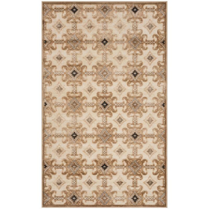 Martha Stewart by SAFAVIEH Gullu Ornate Viscose Rug - 3'3" x 5'3" - Caramel/Cream