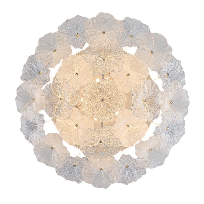 LED Flush Mount Ceiling Light with Clear and Frosted Glass Petal Design