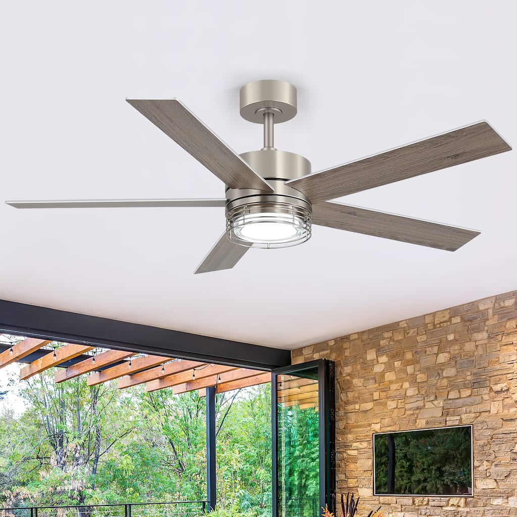72/52-inch Reversible 8/5-Blade Dimmable LED Ceiling fan with Light and Remote