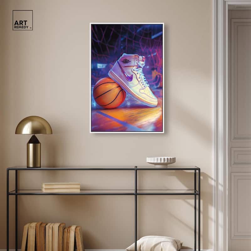Neon Basketball Court Canvas by Art Remedy