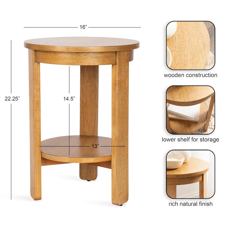 Kate and Laurel Foxford Round Wood Side Table